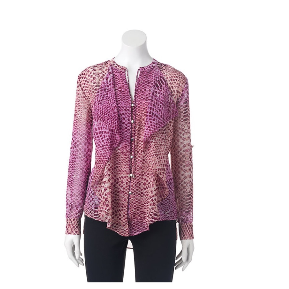 Women’s Jennifer Lopez Ruffle High-Low Blouse